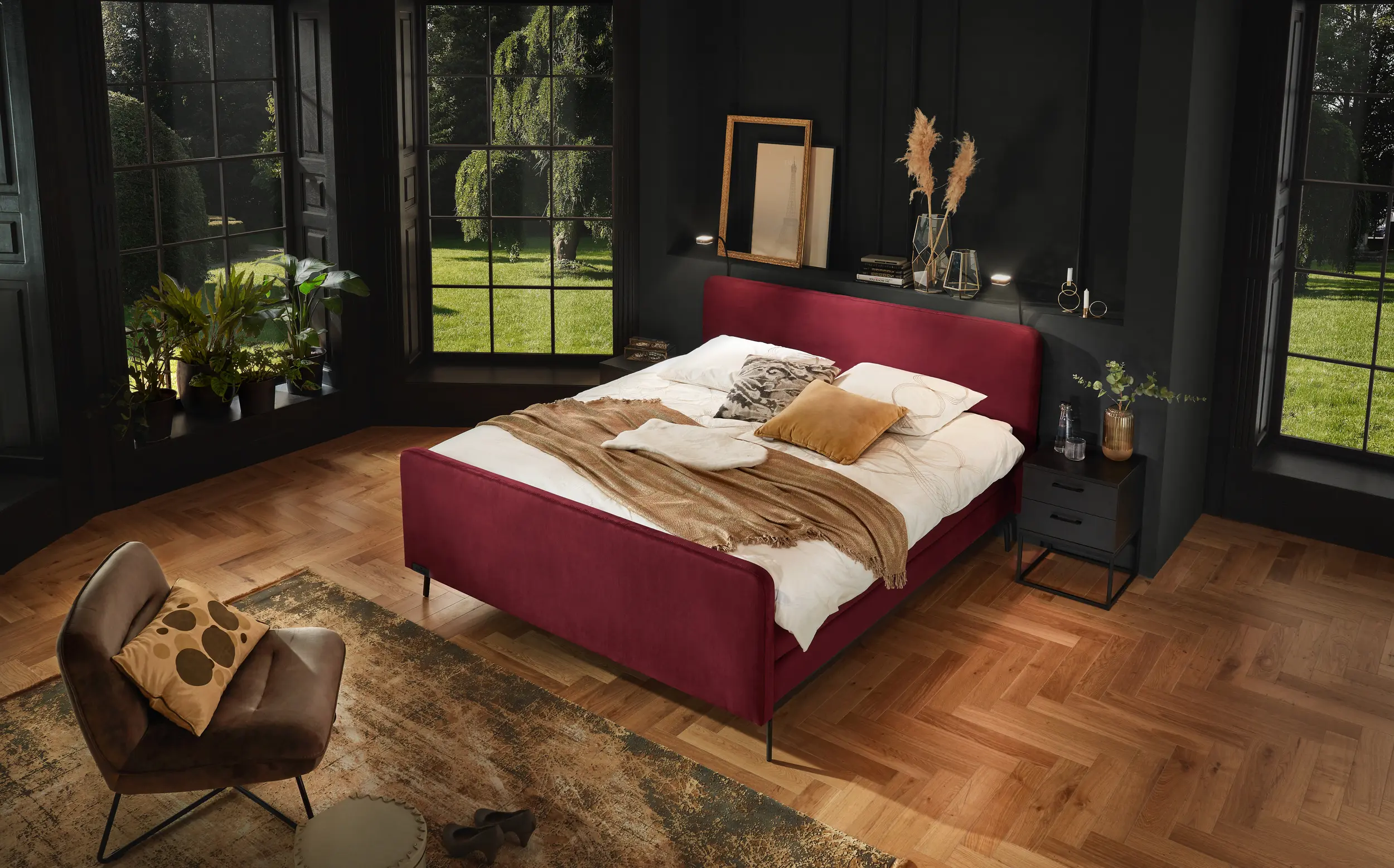 Boxspring Caresse 3060 vlak met voetbord