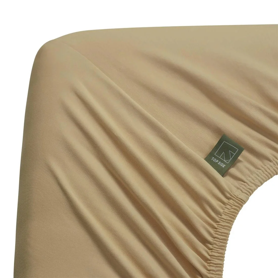 Hoeslaken splittopper Jersey str. DD 180x200cm sand